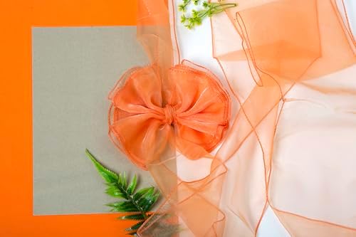 MDS Pack of 150 Organza Chair Sashes for Wedding & Event Décor – Peach - Image 5