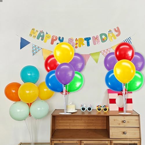 TONIFUL 4 Set Colorful Centerpieces for Table,Balloon Stand Kit for Kid Party Decor,Birthday Decorations Anniversary Baby Shower Fiesta Mexican Party - Image 5