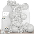 PartyWoo Grey Balloons 140pcs Light Pastel Pale Gray Color Different Sizes by PartyWoo
