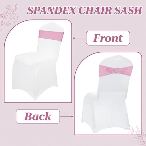 MDS Pack of 150 Spandex Chair Sashes for Wedding Party & Event – Blush Pink - Image 4