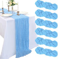6 Pack 10Ft Baby Blue Cheesecloth Table Runner 23 x 120 Inch by CKIKU