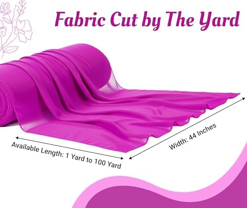 45 Yard Chiffon Fabrics, 44" Wide, Lightweight, Sheer – Hot Pink - Image 4
