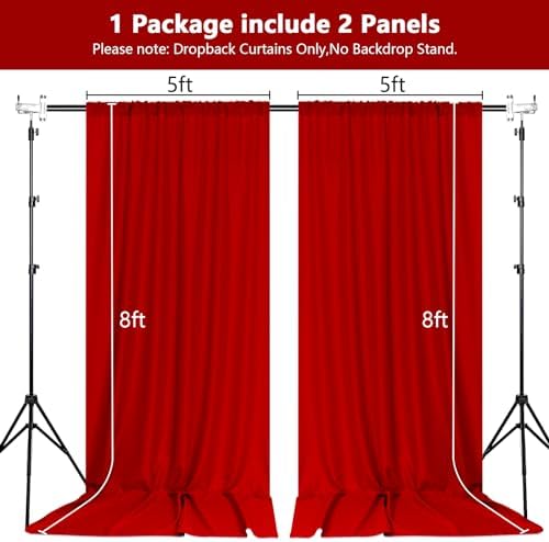 MEETSKY Blue Backdrop Curtains,Birthday Backdrop Drapes,5ft x 8ft,2 Panels - Image 2