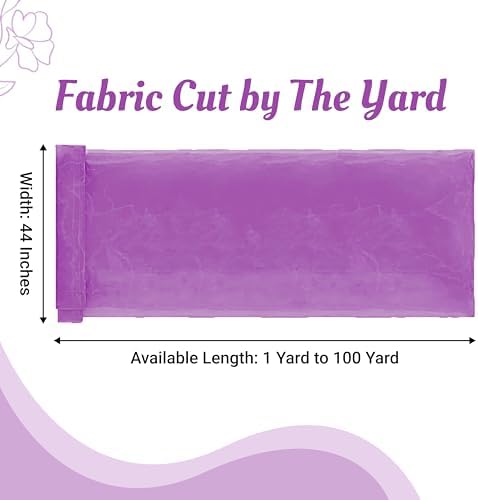 45 Yard Organza Fabric 44" Wide for Wedding Event Décor - Light Purple - Image 2