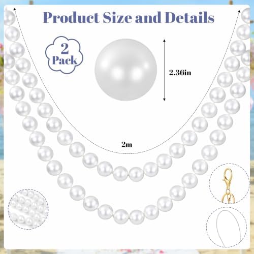 Canlierr 2 Pcs 6.5ft Wedding Giant Pearl Garland Decorations 60mm - Image 2