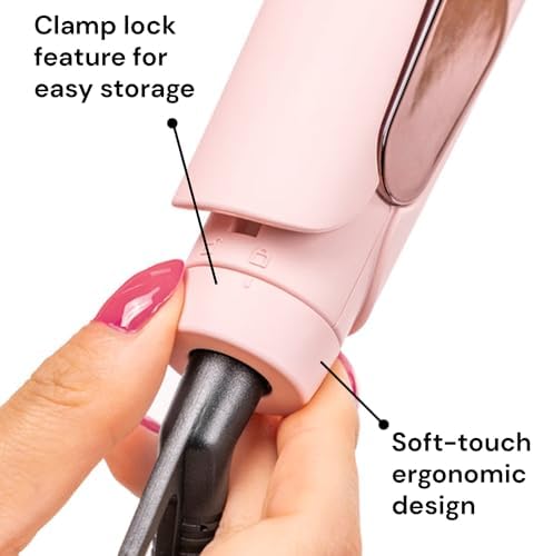 L'ANGE HAIR Le Titane Titanium Flat Iron | Hair Straightener with Curved Edges for Versatile Styling | Dual Voltage Flat Iron with Infrared Heat & Adjustable Temperature | 1" Blush - Image 5
