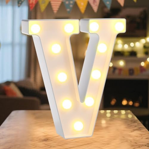 8.86 Inch Marquee Light Up Letters V for Party Decorations by NANXU
