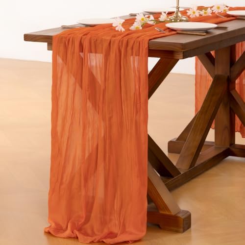 Cheesecloth Table Runner Fall Boho Wedding Birthday Party Home Decor - Image 4