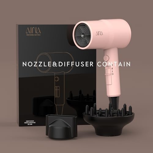 AINA Diffuser Hair Dryer Full-Featured Blow Dryer 110V/1600W(Babe Pink) - Image 5