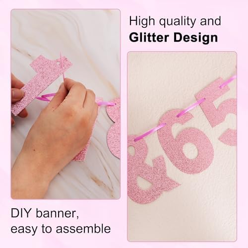 BEISHIDA Glitter Pink 116 PCS A-Z DIY Letter Custom Banner Party Decor - Image 3