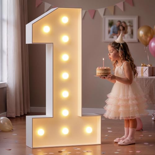 imprsv Large Marquee Numbers, 3FT Light Up Numbers 1 for Party Decor by Letsmakeitimpressive