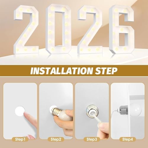 Ledido Easy-Assemble 4FT Warm White Marquee Light Up Number 30 for Birthday - Image 5