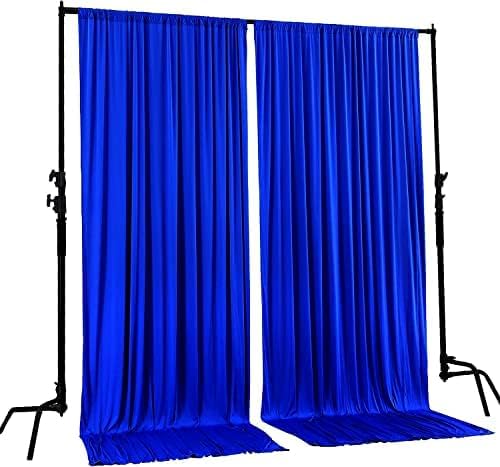 AK TRADING CO. 10 feet x 10 feet Polyester Backdrop Drapes Curtains Panels with Rod Pockets - Wedding Ceremony Party Home Window Decorations - Royal Blue (DRAPE-5x10-ROYAL) - Image 2