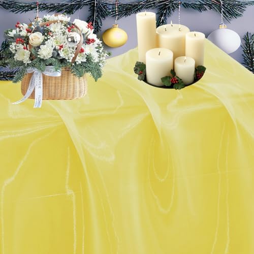 75 Yard Organza Fabric 44" Wide for Wedding Event Décor - Yellow by MDS