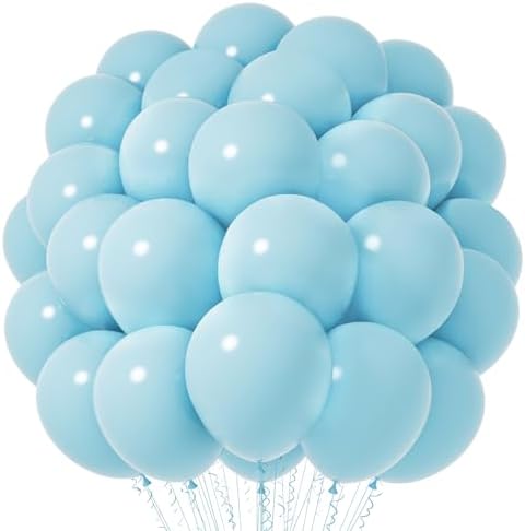 Voircoloria 66pcs Pale Aqua Blue Latex Party Balloons, 12inch by Voircoloria