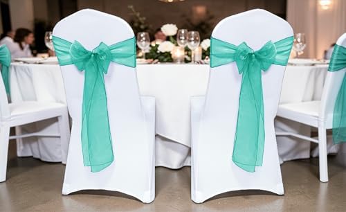 Pack of 250 Organza Chair Sashes for Wedding & Event Décor – Emerald Green - Image 2