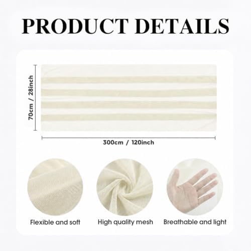 Artoid Mode Beige Gauze Table Runner 28x120Inch, Seasonal Sheer Kitchen Dining Holiday Wedding Birthday Baby Shower Table Decor for Home Party - Image 5