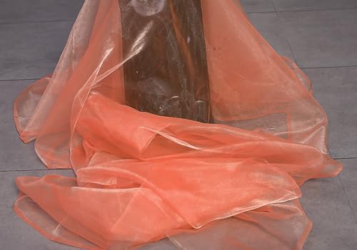 90 Yard Organza Fabric 44" Wide for Wedding Event Décor - Light Orange - Image 3
