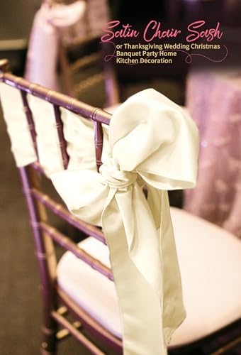 60 PCS Ivory Satin Chair Sashes, 7 x 108 Inch - Image 4