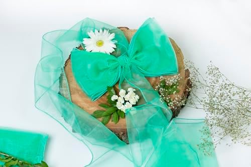 MDS Pack of 125 Organza Chair Sashes for Wedding & Event Décor – Mint - Image 5