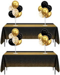 TONIFUL 4 Set Black Gold Balloon Stand Balloon Centerpieces with Tablecloth by TONIFUL