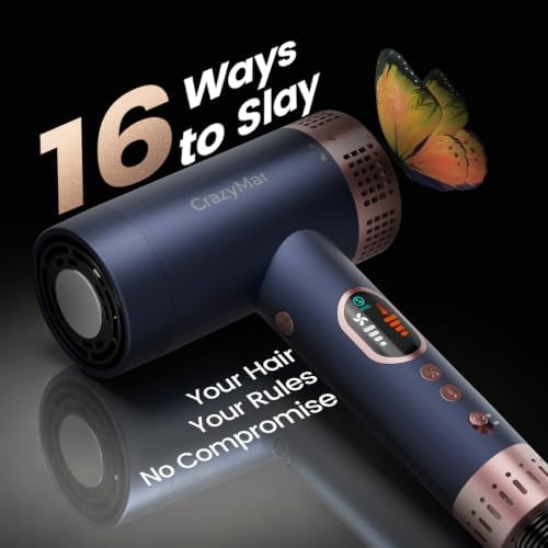 CrazyMar High Speed Ionic Hair Dryer with Diffuser, LED Display - Image 5