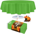 Grandipity Plastic Table Cloth Disposable 12 Pack 84" Round Lime Green by Grandipity