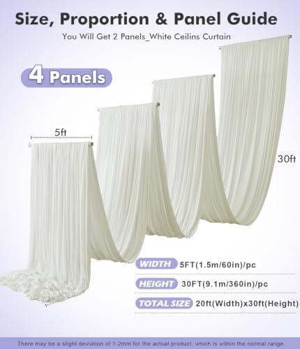 20ftx30ft Ivory Ceiling Drapes for Wedding Parties - Image 4