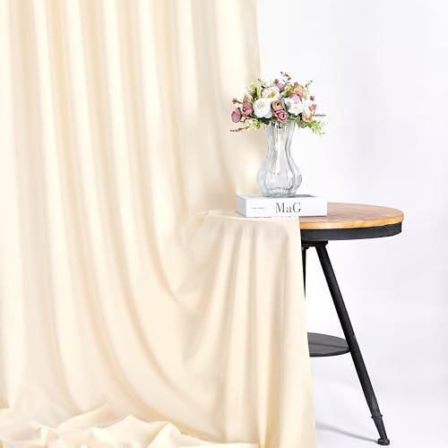 Beige Backdrop Curtains 10ftx8ft Wedding Polyester Photo Drapes - Image 7