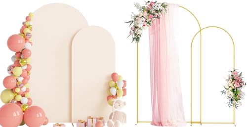 Wokceer Arch Backdrop Stand and Cover Set of 2, 7.2FT,6FT Arch with Cover by Wokceer