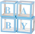Voircoloria Baby Balloon Boxes with Letters, Blue, 4 Transparent Boxes by Voircoloria
