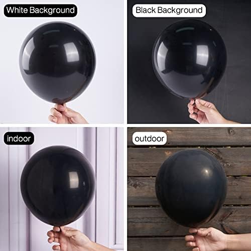 PartyWoo Black Balloons 50pcs Matte Latex Helium Balloons 12 Inch (Pack of 2) - Image 2
