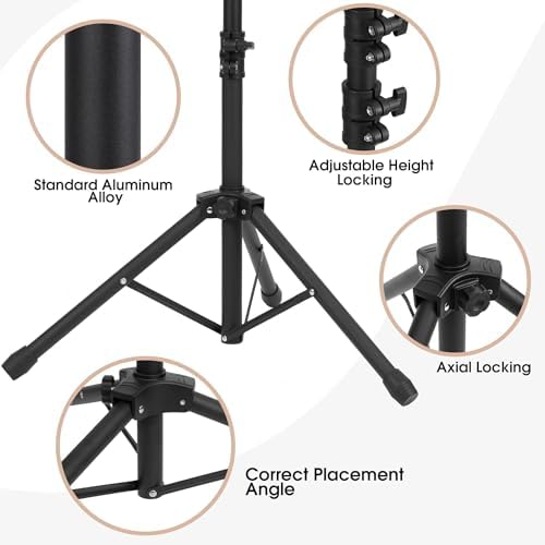 6.5x3.2ft T-Shape Backdrop Stand, Adjustable Background Support Stand Kit, Portable Photo Banner Holder with 4 Spring Clamps, Sandbag, Carry Bag for Party, Wedding, Photography and Decoration - Image 4