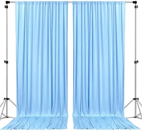 AK TRADING CO. 10 feet x 10 feet Polyester Backdrop Drapes Curtains Panels with Rod Pockets - Wedding Ceremony Party Home Window Decorations - Light Blue (DRAPE-5X10-LTBLUE) by Fabrics%7CEventDecor%7CCrafts%7CUpholsteryFoam