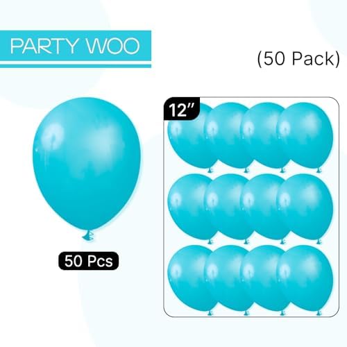 PartyWoo Dark Teal Balloons 50pcs Turquoise Aqua Blue Teal Color 12 Inch - Image 6