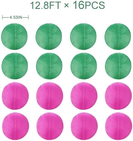 205 Ft Hot Pink and Green Party Decorations Circle Dot Backdrop Garland Tissue Paper Polka Dots Hanging Streamer for Witches Theme Birthday Bachelorette Wedding Engagement Party Supplies - Image 2