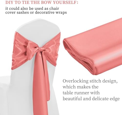 12 Pack Coral Satin Table Runner 12 x 108 Inch Long Premium Table Runners for Wedding Party Events Decoration, Birthday Parties, Banquets Decorations, Graduations, Engagements - Image 3