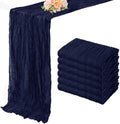 6 Pack Navy Blue Cheesecloth Table Runner 10FT Boho Fabric Rustic Cheese Cloth Table Runner for Wedding Bridal Shower Baby Shower Gauze Sheer Birthday Party Table Decorations 20 x 120 Inch Long by FoliafeelHome