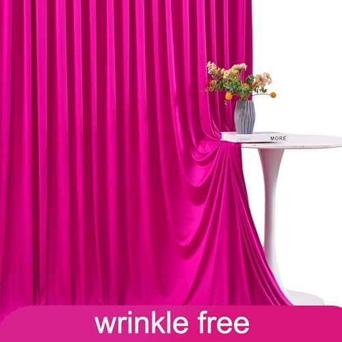Fuchsia Backdrop Curtain for Parties Birthday Party Wrinkle Free Hot Pink Photo Curtains Backdrop Drapes Fabric Decoration for Wedding 5ft x 7ft,2 Panels - Image 6
