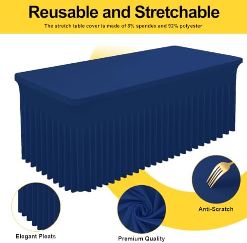 Smiry Spandex Elastic Fitted Table Cloth Skirt for 6FT Rectangle Table - Image 2
