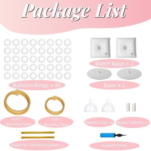 Balloon Arch Kit,8.2FT & 5FT Free Bending Half Balloon Arch Stand with Base - Image 2