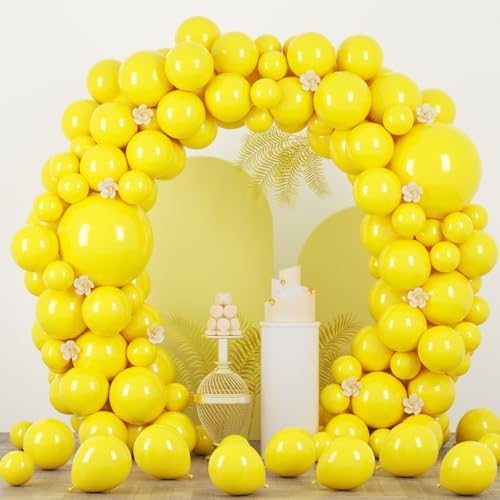 Voircoloria 90pcs Yellow Balloons Garland Arch Kit, 18 12 10 5 Inch by Voircoloria