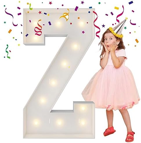 4FT Marquee Letters, Large Light Up Letters Z for Party Decor by MerryMosaics