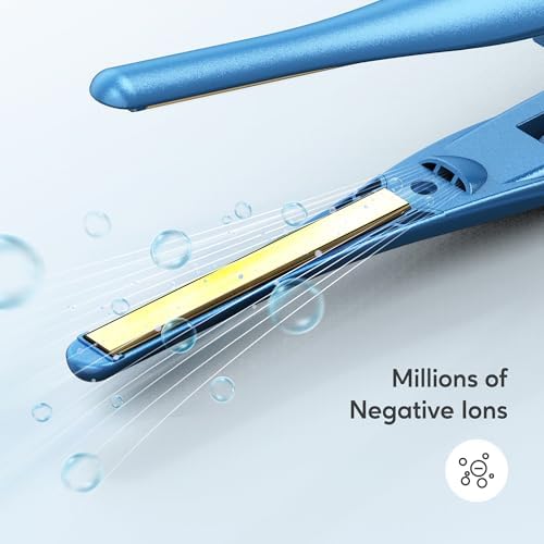 ORYNNE 3/10'' Small Pencil Flat Iron for Short Hair, Pixie Cut, Edges. 5s Ultra Fast Heat Up, 270℉-450℉ Adjustable Temperatures, Tourmaline Ceramic & Ionic Technology, Dual Voltage for Travel, Blue - Image 5