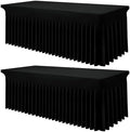 Smiry 2 Pack Spandex Elastic Fitted Table Cloth Skirt for 8FT Table by Smiry