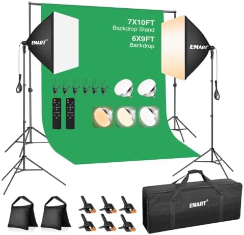 EMART 7 x 10 FT Photography Lighting Kit with 85W LED Bulbs for Portrait by EMART