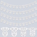 Amazingspark 4 Set White Papel Picado Baby Bodysuit Banner by Unknown