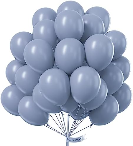 PartyWoo Dusty Blue Balloons 50pcs Boho Dusty Purple Muted Lavender Color by PartyWoo