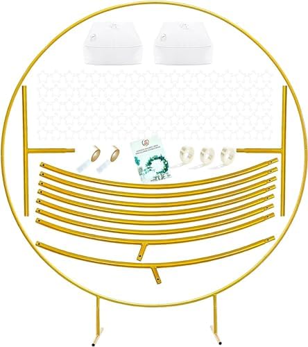 LANGXUN 7.2ft Gold Metal Circle Balloon Arch Kit by LANGXUN