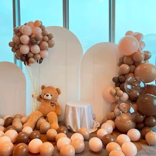 Voircoloria 130pcs Coffee Brown Balloons Garland Arch Kit, 18 12 10 5 Inch - Image 6